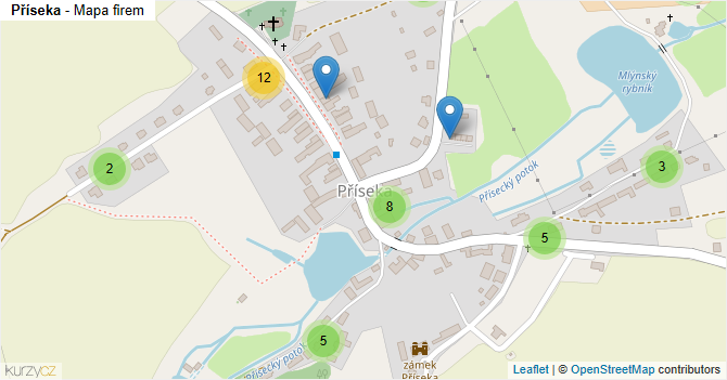Příseka - mapa firem