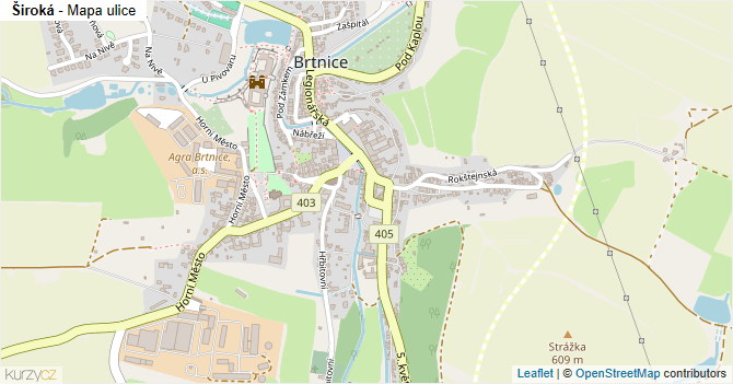 Široká - mapa ulice