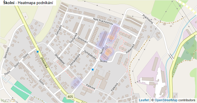 Školní - mapa podnikání