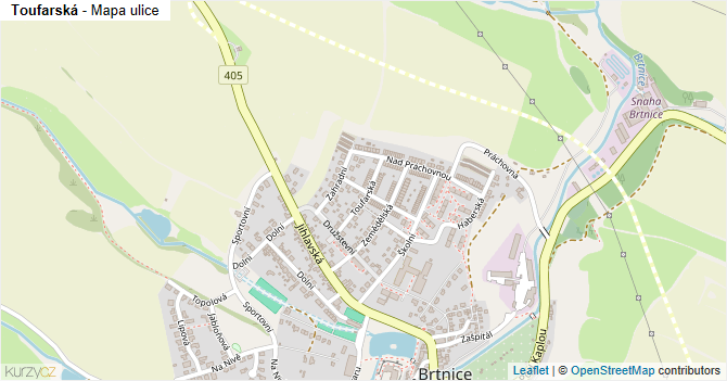 Toufarská - mapa ulice