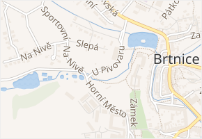U Pivovaru v obci Brtnice - mapa ulice