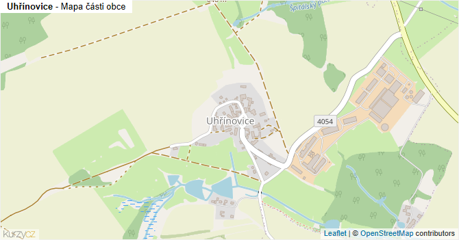 Uhřínovice - mapa části obce