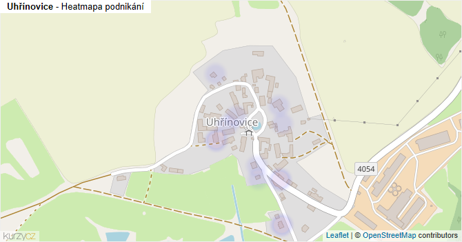 Uhřínovice - mapa podnikání