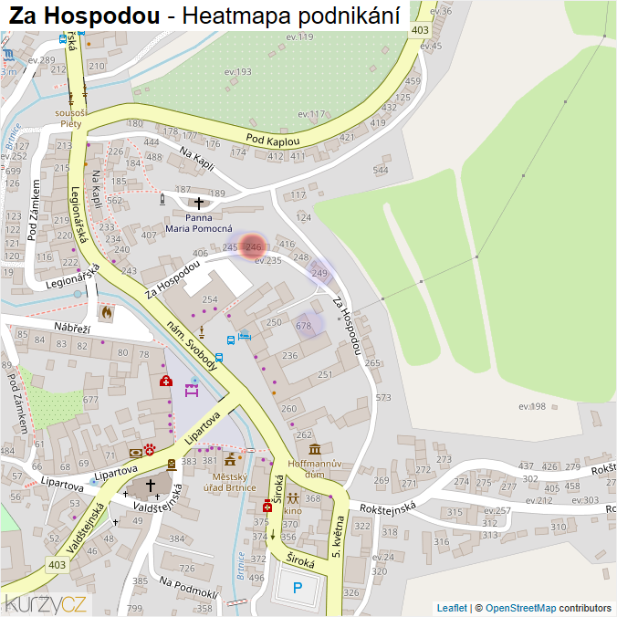 Mapa Za Hospodou - Firmy v ulici.