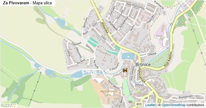 Za Pivovarem - mapa ulice