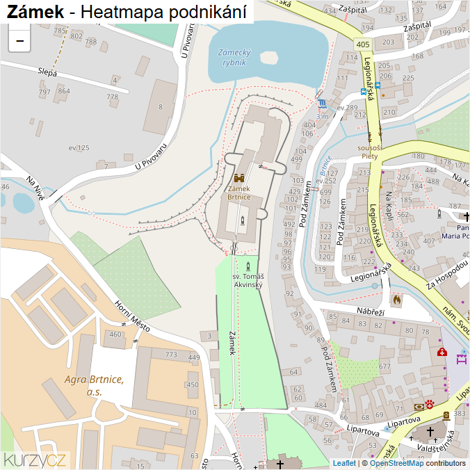 Mapa Zámek - Firmy v ulici.