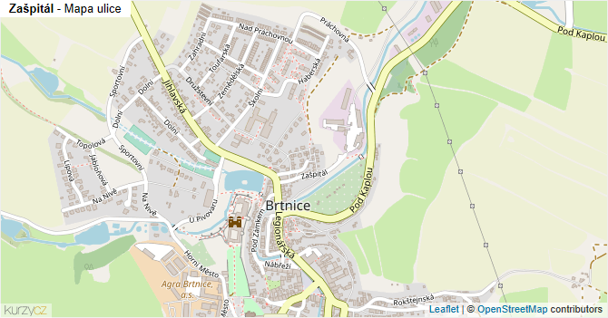 Zašpitál - mapa ulice