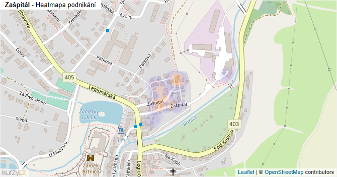 Zašpitál - mapa podnikání
