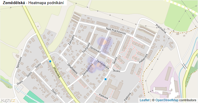 Zemědělská - mapa podnikání