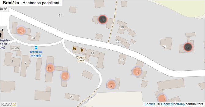 Brtnička - mapa podnikání