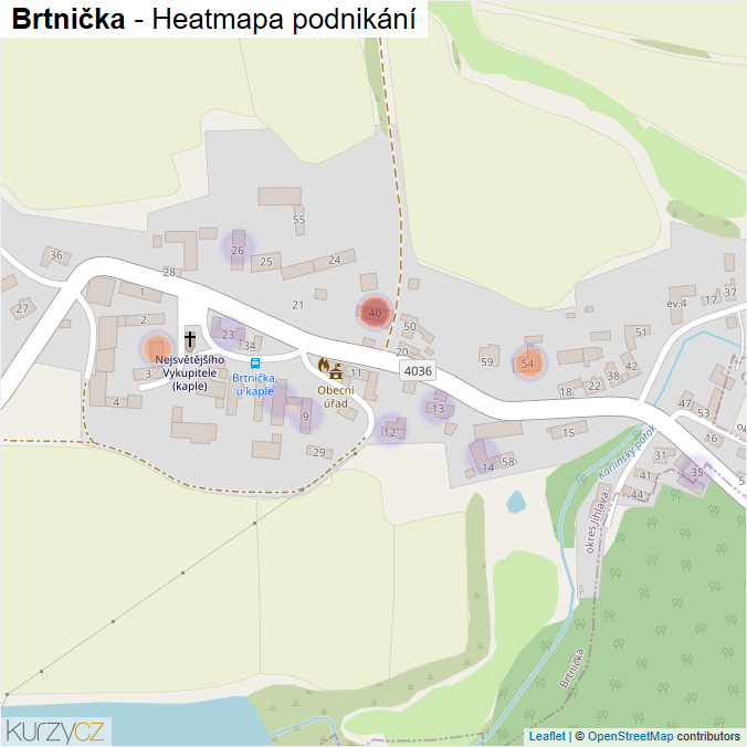 Mapa Brtnička - Firmy v části obce.