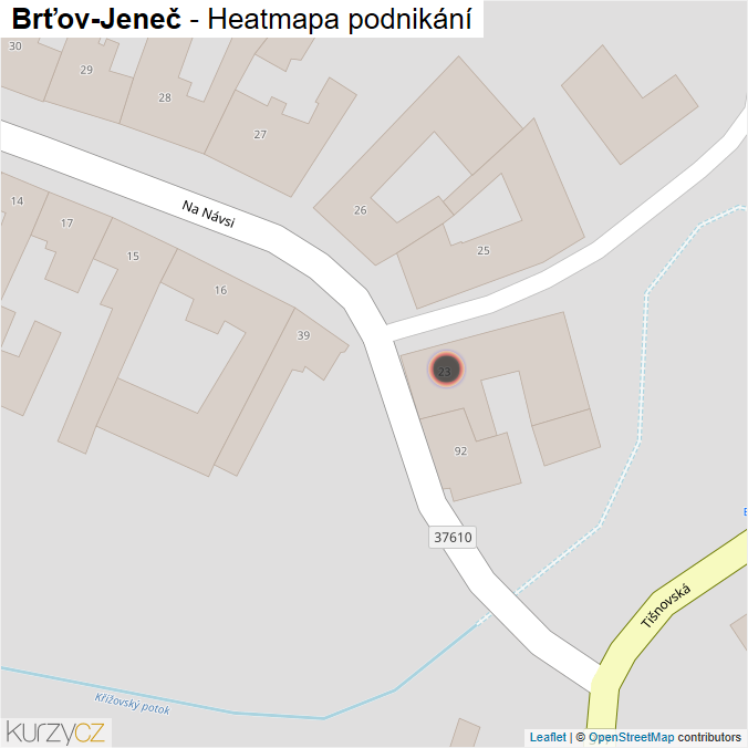Mapa Brťov-Jeneč - Firmy v obci.