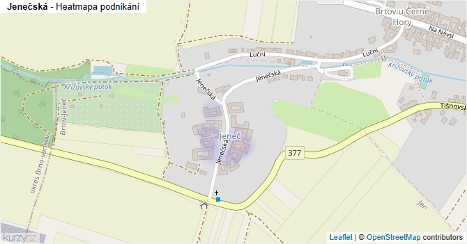 Jenečská - mapa podnikání