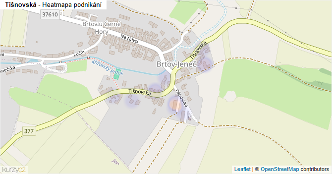 Tišnovská - mapa podnikání