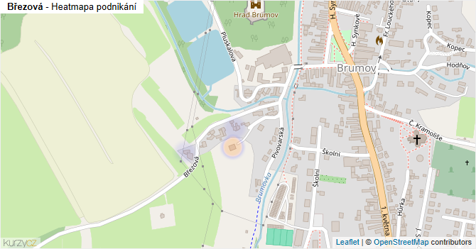 Březová - mapa podnikání