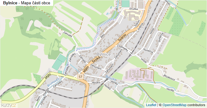Bylnice - mapa části obce