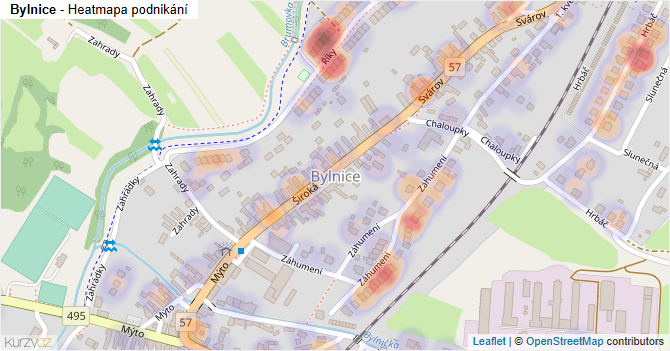 Bylnice - mapa podnikání