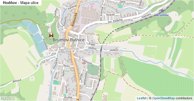Hodňov - mapa ulice