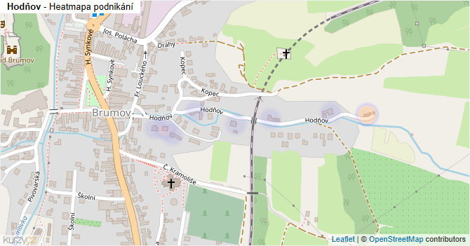 Hodňov - mapa podnikání