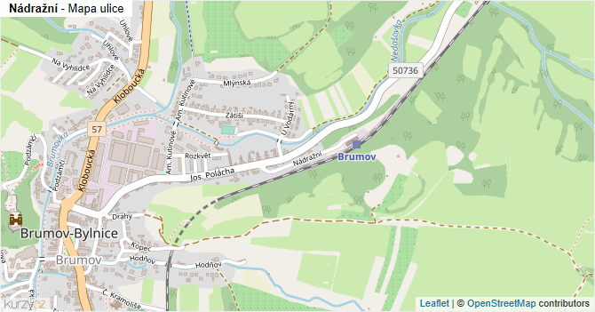 Nádražní - mapa ulice