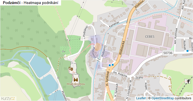 Podzámčí - mapa podnikání