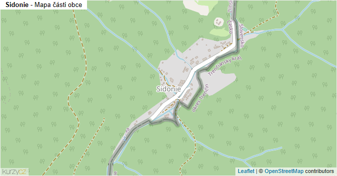 Sidonie - mapa části obce