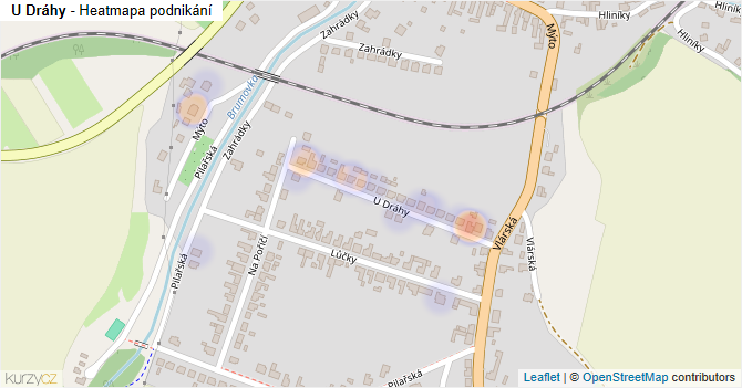 U Dráhy - mapa podnikání