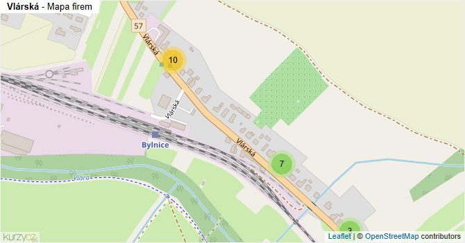Vlárská - mapa firem