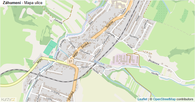 Záhumení - mapa ulice