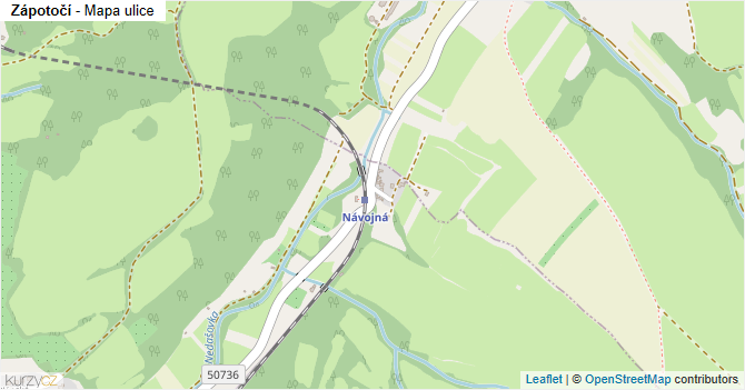 Zápotočí - mapa ulice