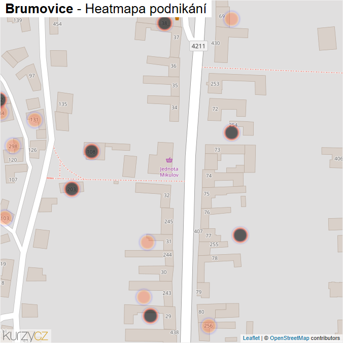 Mapa Brumovice - Firmy v obci.