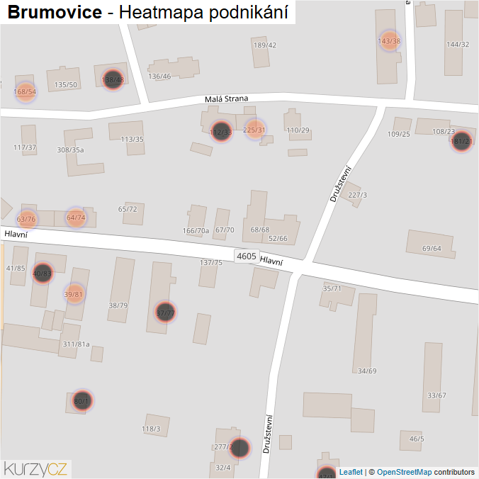 Mapa Brumovice - Firmy v obci.