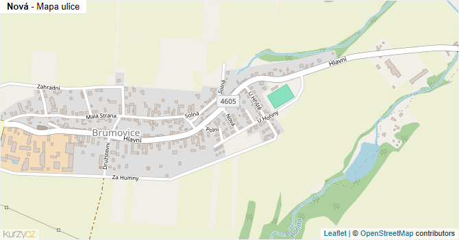 Nová - mapa ulice