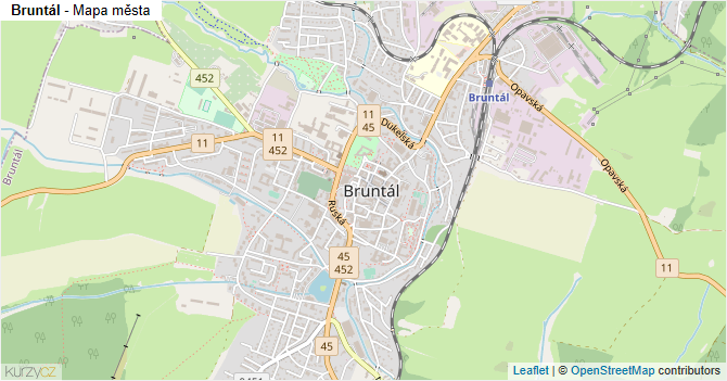 Bruntál - mapa města