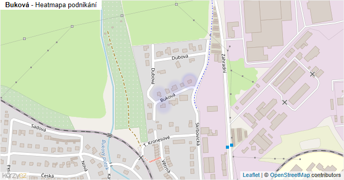 Buková - mapa podnikání