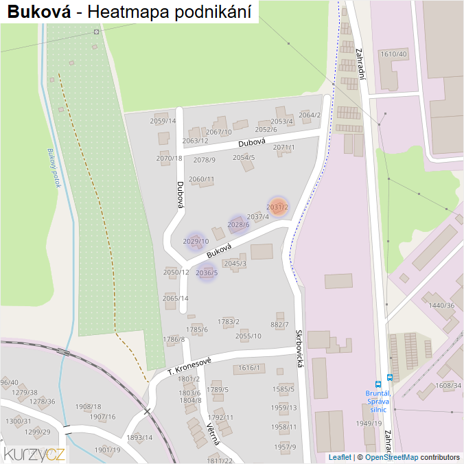 Mapa Buková - Firmy v ulici.