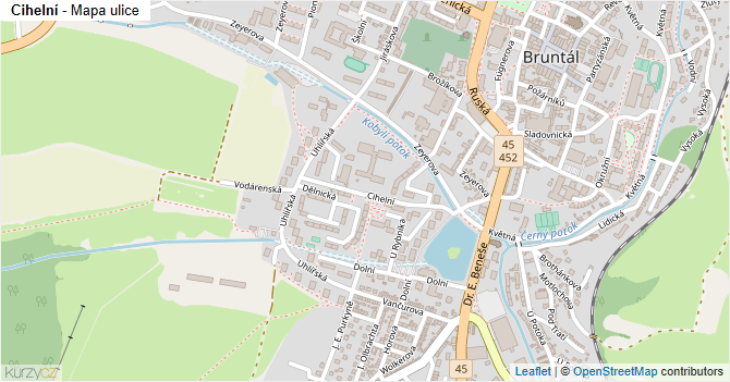 Cihelní - mapa ulice