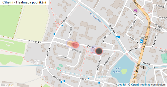 Cihelní - mapa podnikání