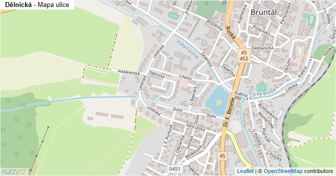 Dělnická - mapa ulice