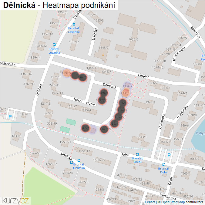 Mapa Dělnická - Firmy v ulici.