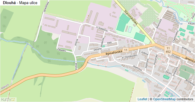 Dlouhá - mapa ulice