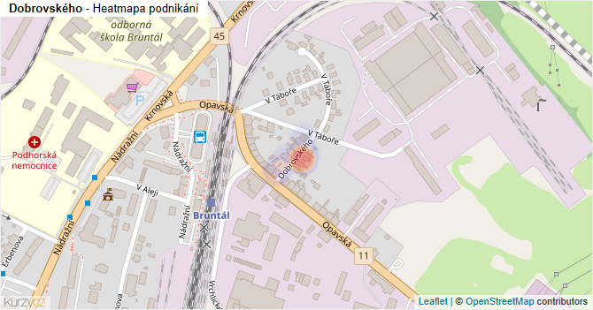 Dobrovského - mapa podnikání