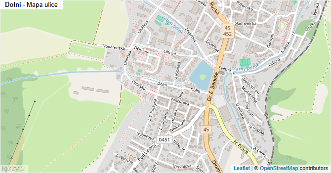 Dolní - mapa ulice