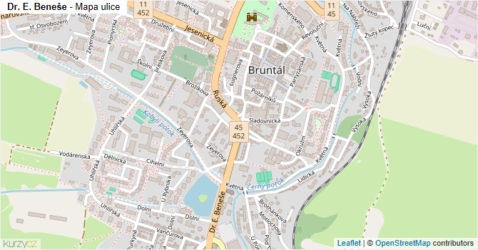 Dr. E. Beneše - mapa ulice