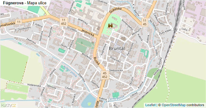 Fügnerova - mapa ulice