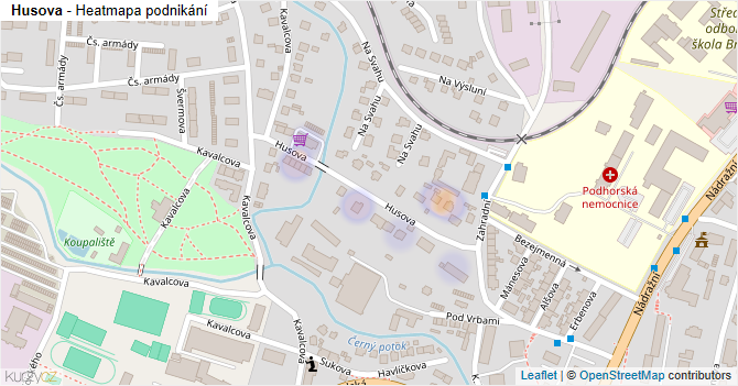 Husova - mapa podnikání