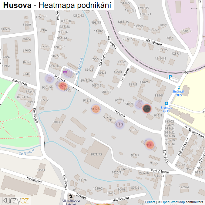 Mapa Husova - Firmy v ulici.