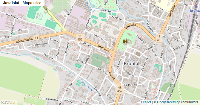 Jaselská - mapa ulice
