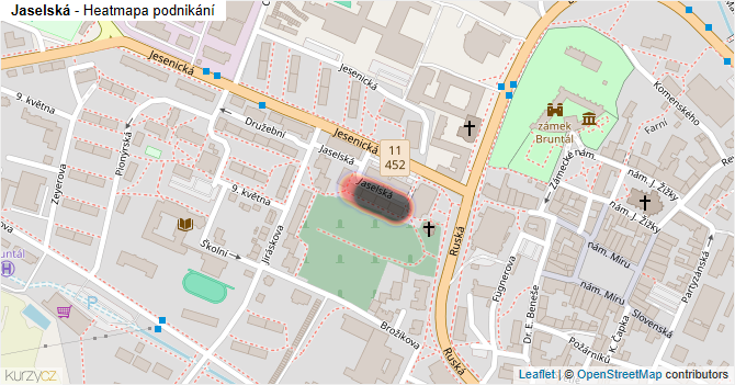 Jaselská - mapa podnikání