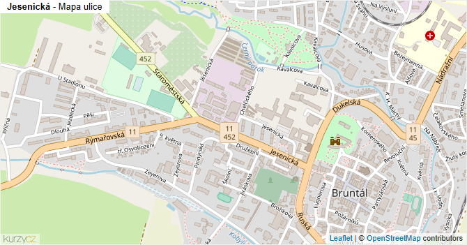 Jesenická - mapa ulice